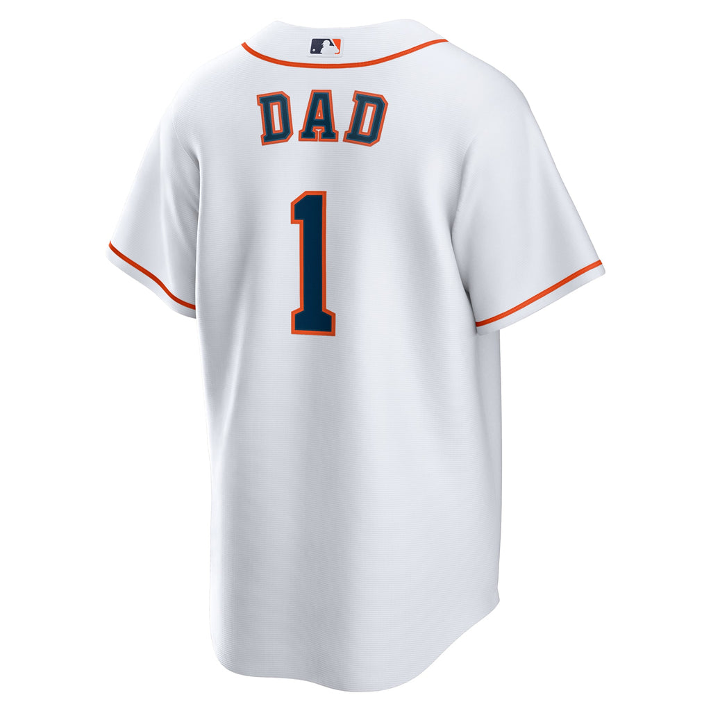 Men's Houston Astros  Nike White #1 Dad Home Replica Jersey