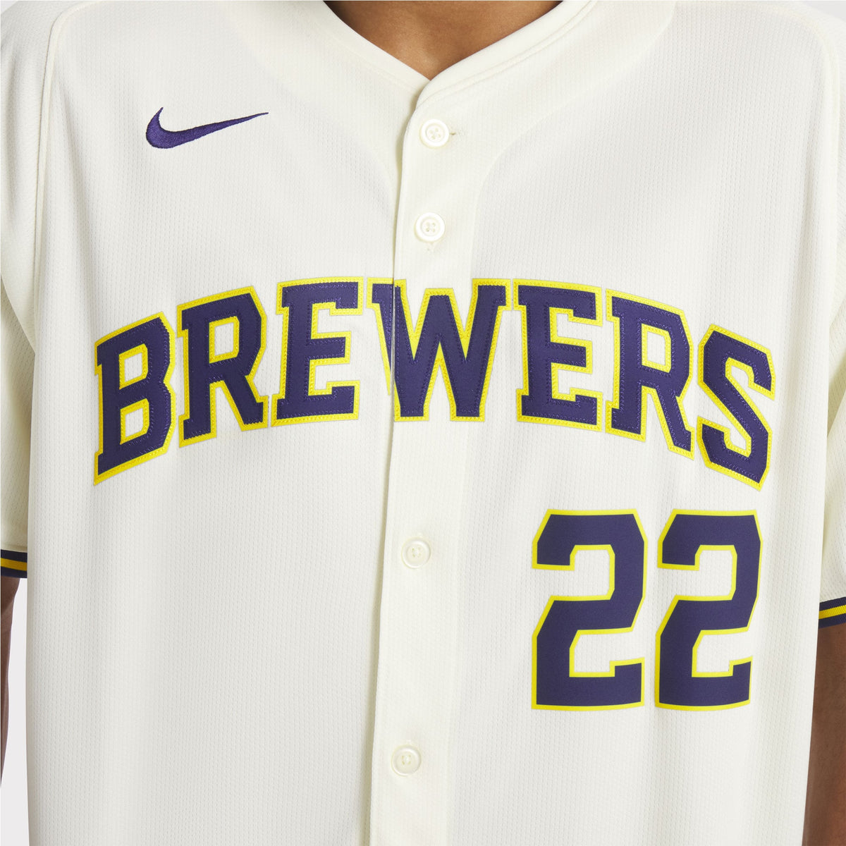 Men's Milwaukee Brewers Christian Yelich Nike Cream Home Limited Player Jersey