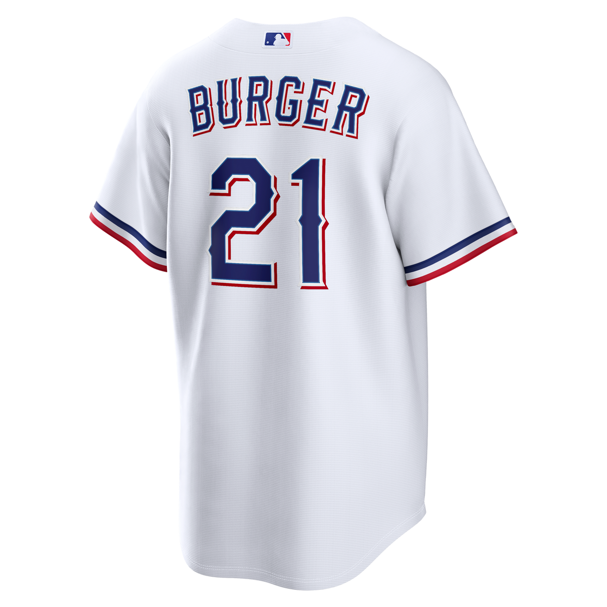 Men's Texas Rangers Jake Burger Nike White Home Replica Jersey
