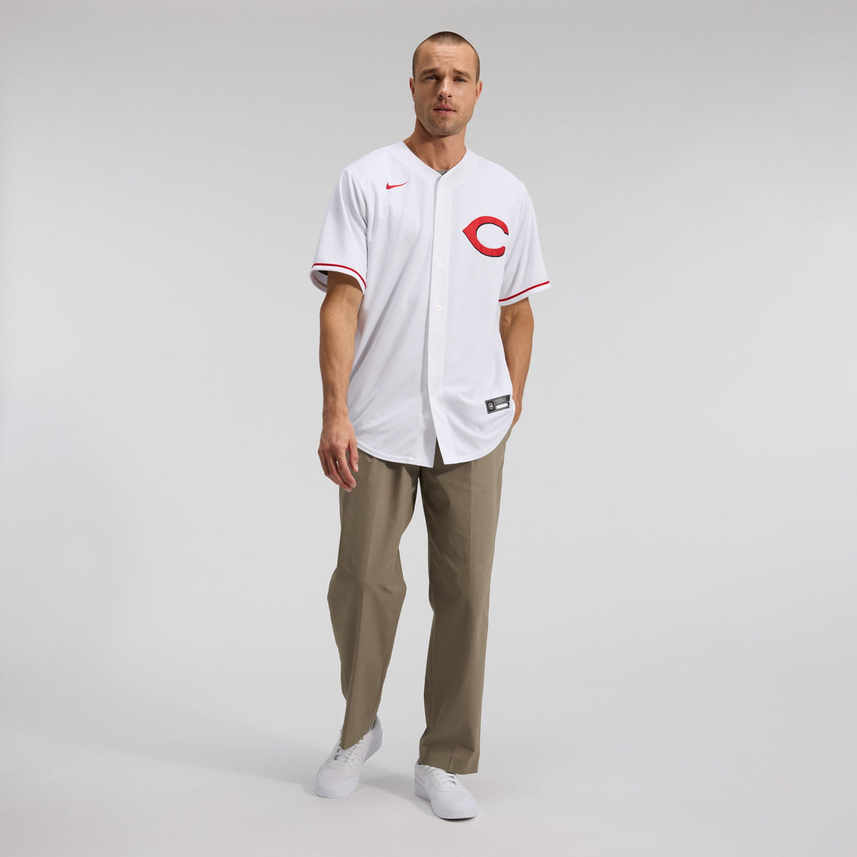 Men's  Cincinnati Reds Elly De La Cruz Nike White Alternate 2 Replica Jersey