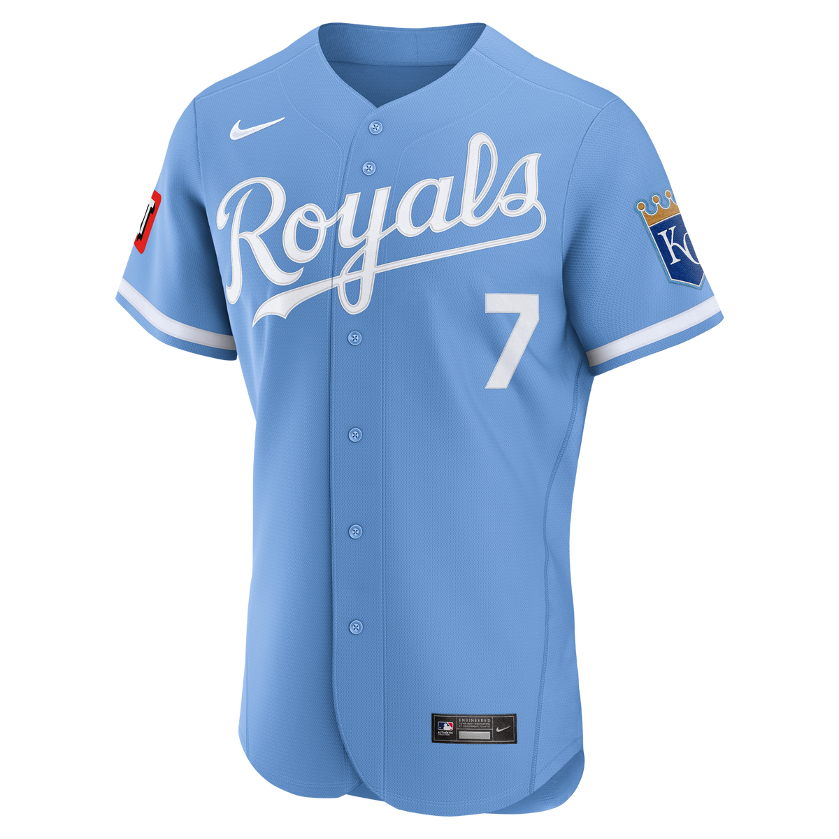 Men's Kansas City Royals Bobby Witt Jr. Nike White Home Authentic Sponsor Patch Jersey