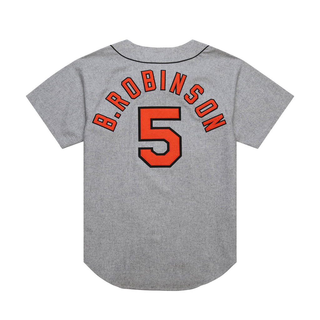 Men's Baltimore Orioles Brooks Robinson Mitchell & Ness Gray Cooperstown Collection 1966 Authentic Jersey