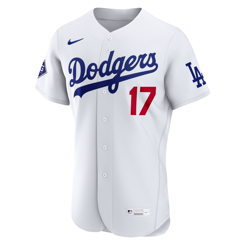 Men's Los Angeles Dodgers Shohei Ohtani Nike White Home Authentic Sponsor Patch Jersey