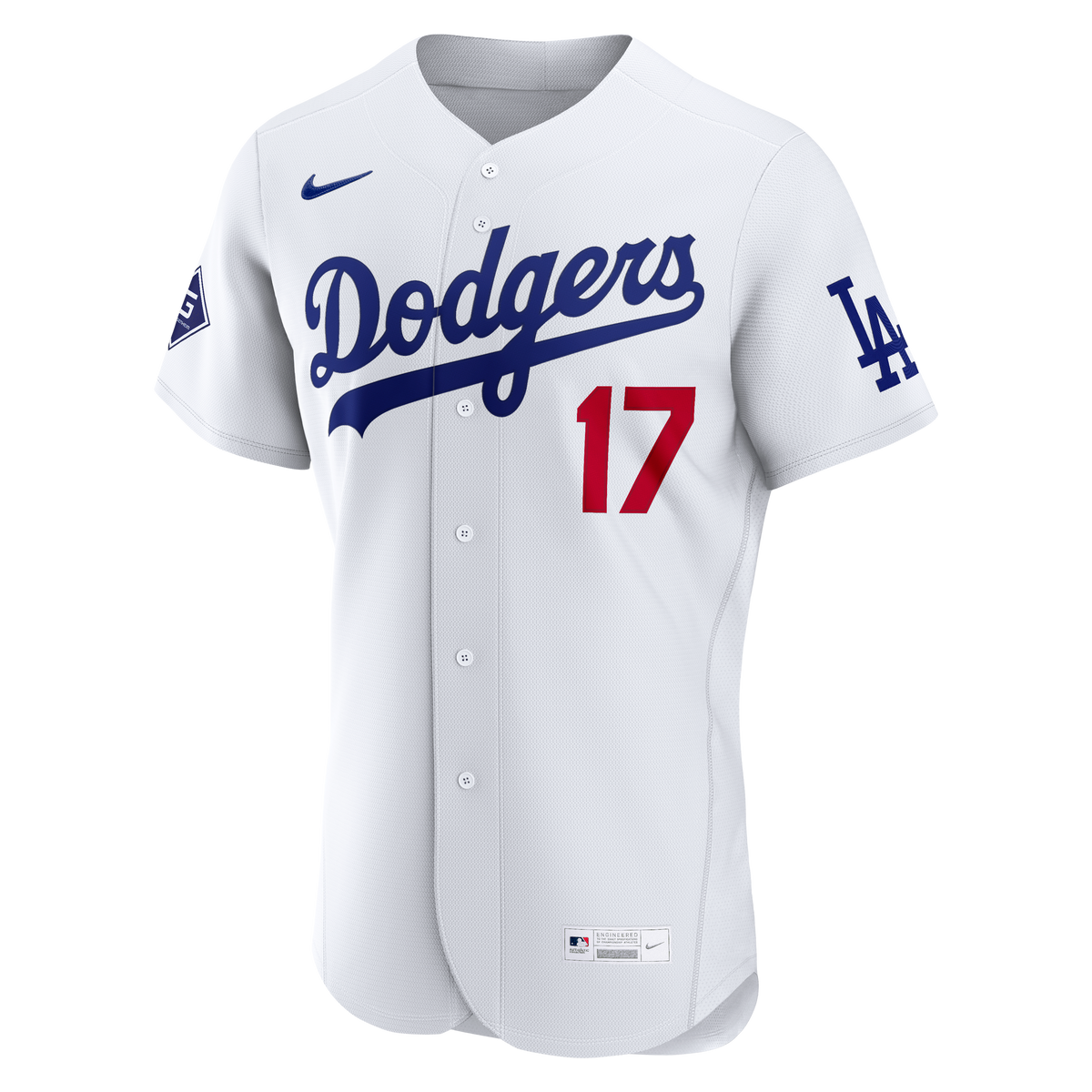 Men's Los Angeles Dodgers Shohei Ohtani Nike White Home Authentic Sponsor Patch Jersey