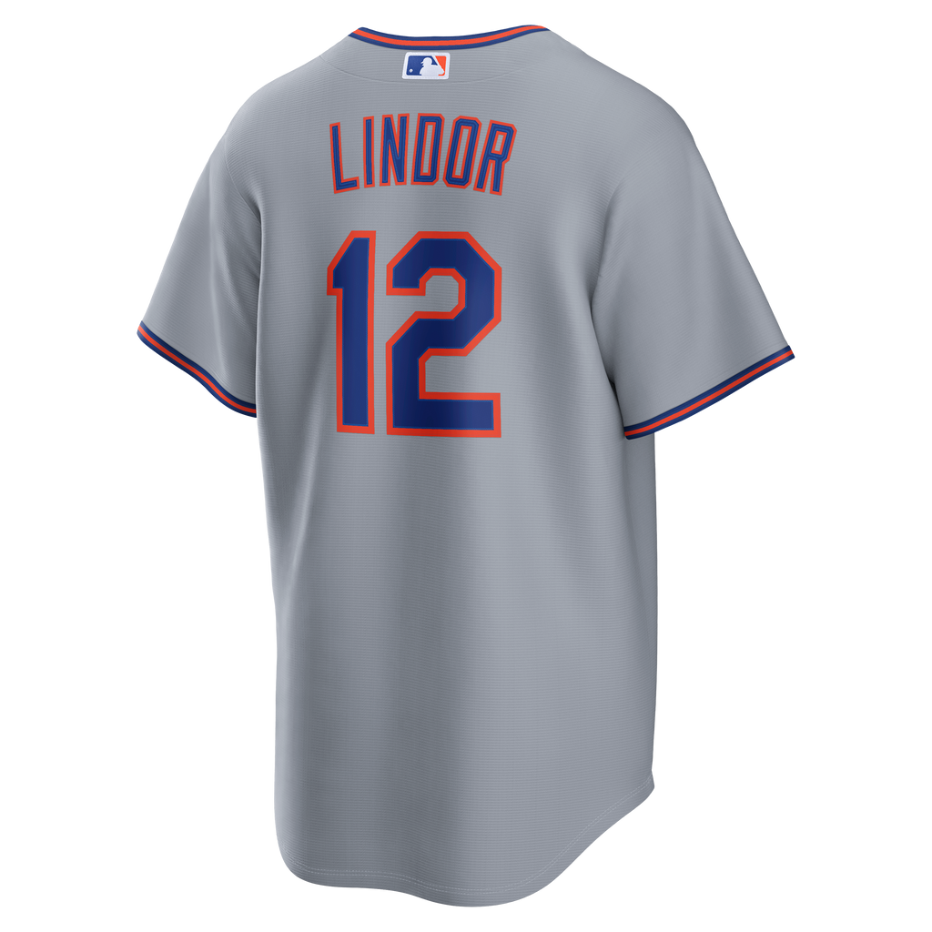 Men's New York Mets Francisco Lindor Nike Gray Road Replica Jersey