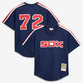 Men's Chicago White Sox Carlton Fisk Mitchell & Ness Navy Authentic Batting Practice Jersey