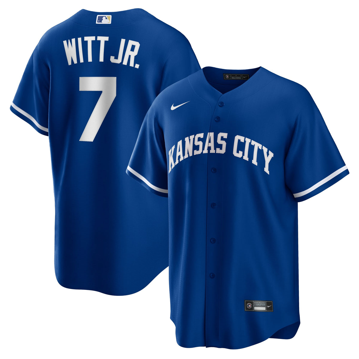 Men's Kansas City Royals Bobby Witt Jr. Nike Gray Road Replica Jersey