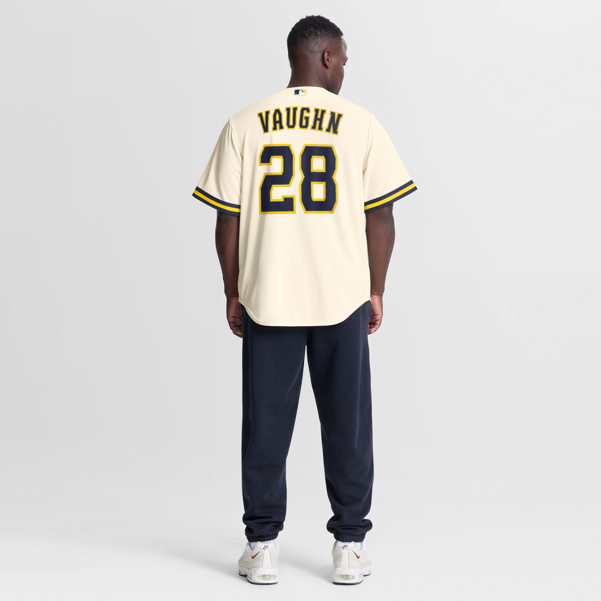 Men's Milwaukee Brewers Andrew Vaughn Nike Cream Home Replica Jersey