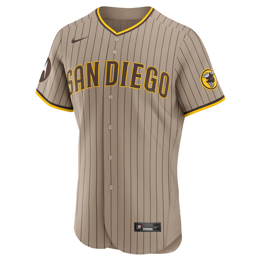 Men's San Diego Padres Nike Brown Road Sponsor Patch Authentic Jersey