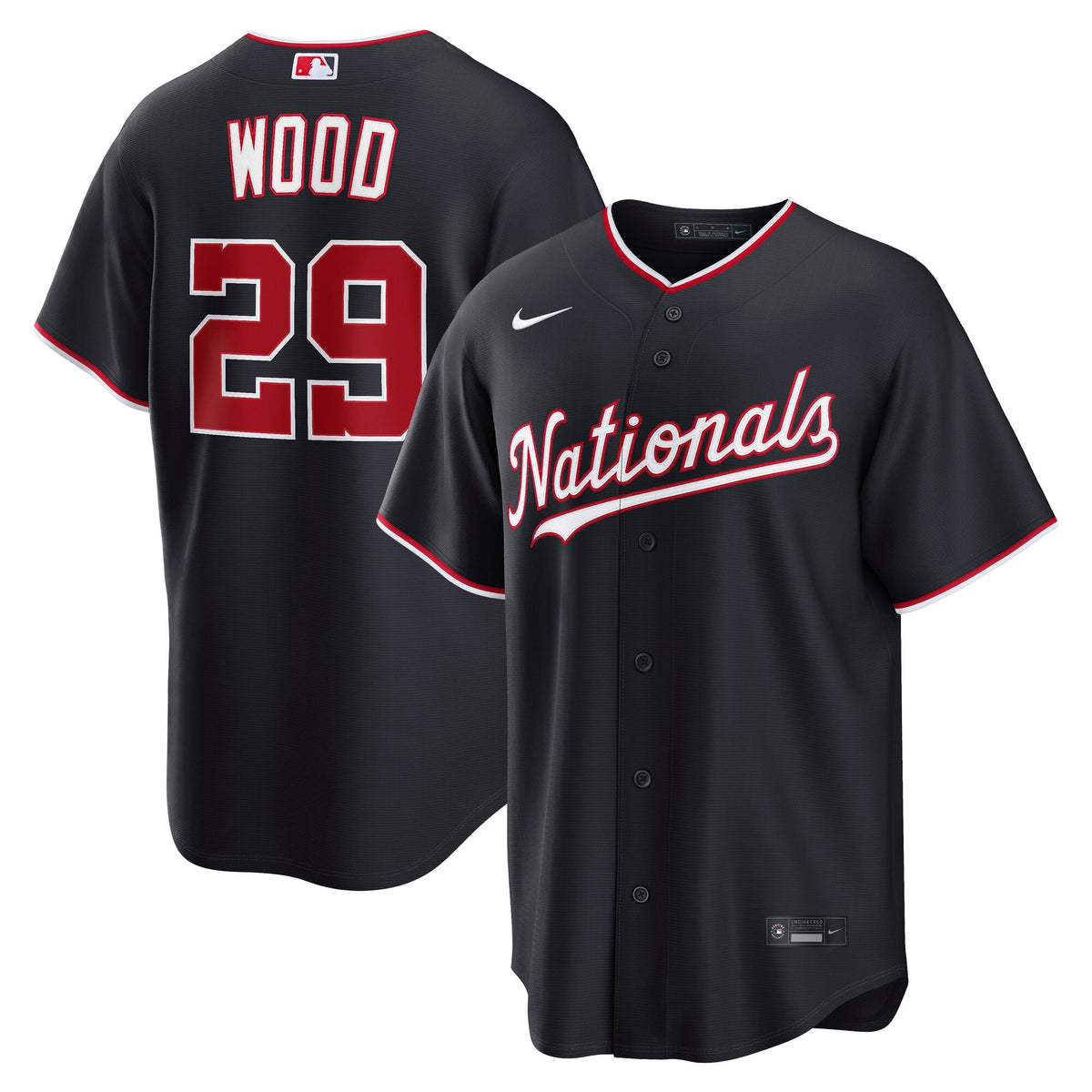 Men's Washington Nationals James Wood Nike Gray Road Replica Jersey