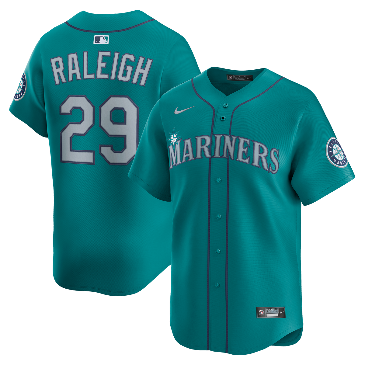 Men's Seattle Mariners Cal Raleigh Nike Teal Alternate Limited Jersey