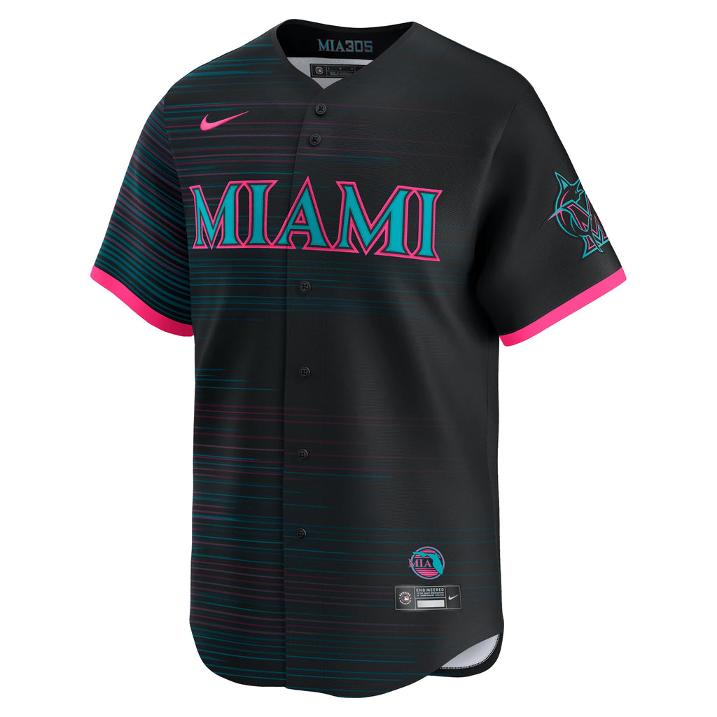 Men's Miami Marlins Nike Black 2025 City Connect Limited Jersey