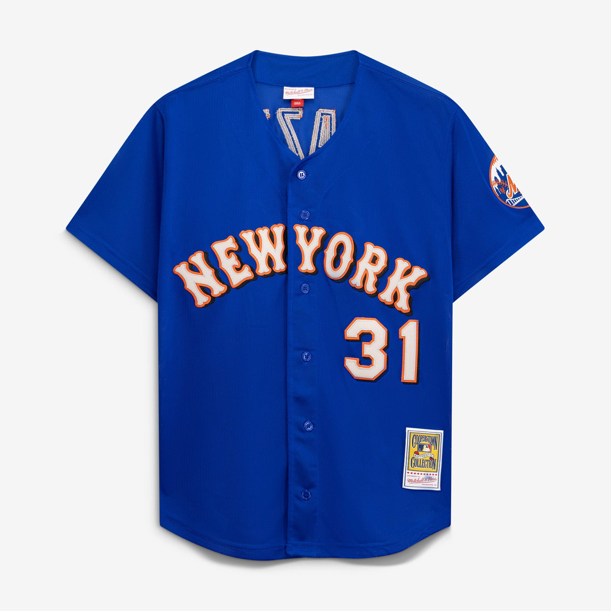 Men's New York Mets Mike Piazza Mitchell & Ness Royal Cooperstown Collection Mesh Batting Practice Button-Up Jersey