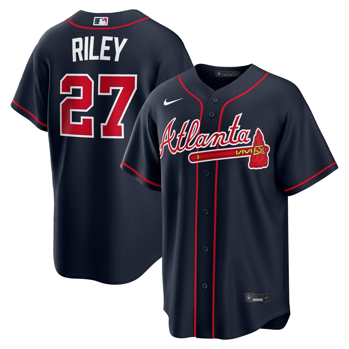 Men's Atlanta Braves Austin Riley Nike Navy Alternate Replica Jersey