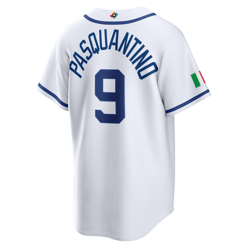 Men's Italy Baseball Vinnie Pasquantino Nike White 2026 World Baseball Classic Home Stadium Jersey
