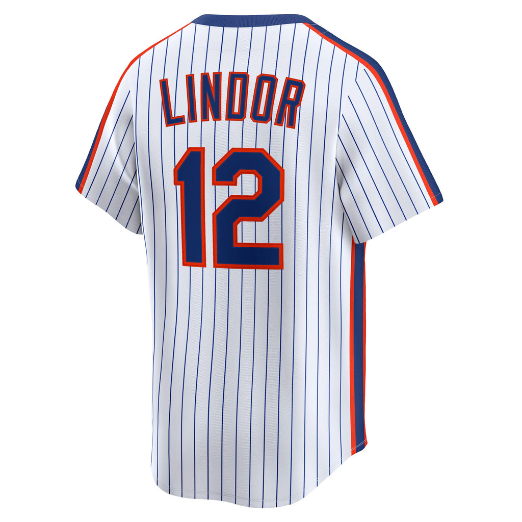 Men's New York Mets Francisco Lindor Nike White Throwback Cooperstown Collection Limited Jersey