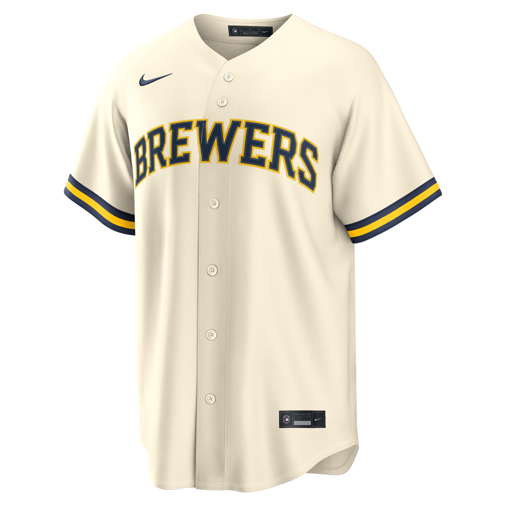 Men's Milwaukee Brewers Jackson Chourio Nike Cream Home Replica Jersey