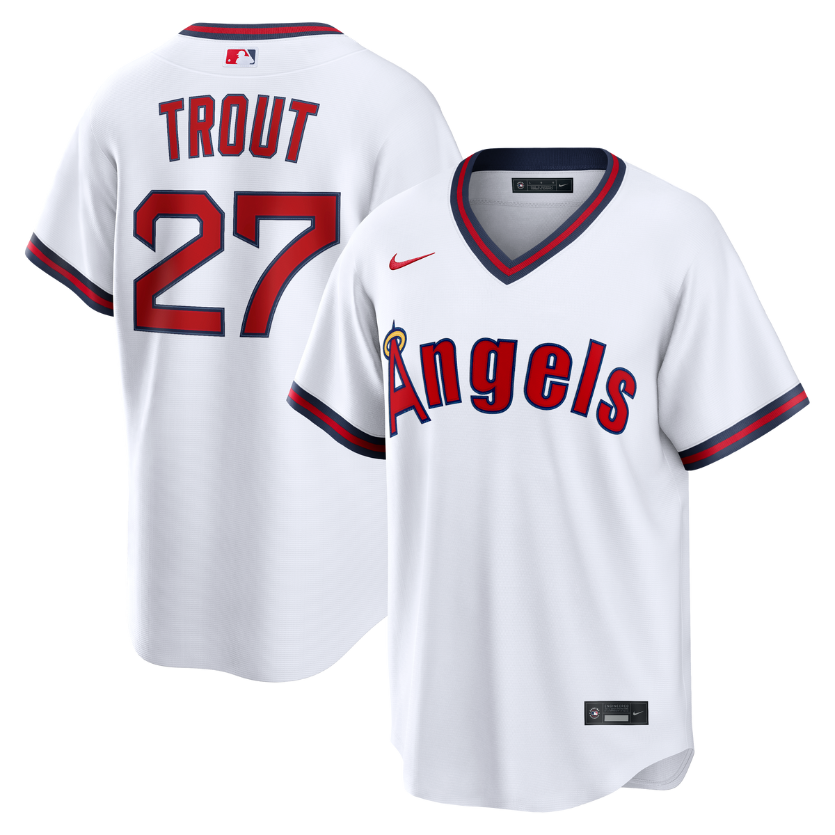 Men's Los Angeles Angels Mike Trout Nike White Alternate Replica Jersey