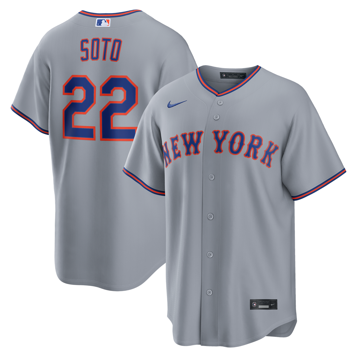 Men's New York Mets Juan Soto Nike Gray Road Replica Jersey