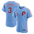 Men's Philadelphia Phillies Bryce Harper Nike Light Blue Alternate Authentic Sponsor Patch Jersey