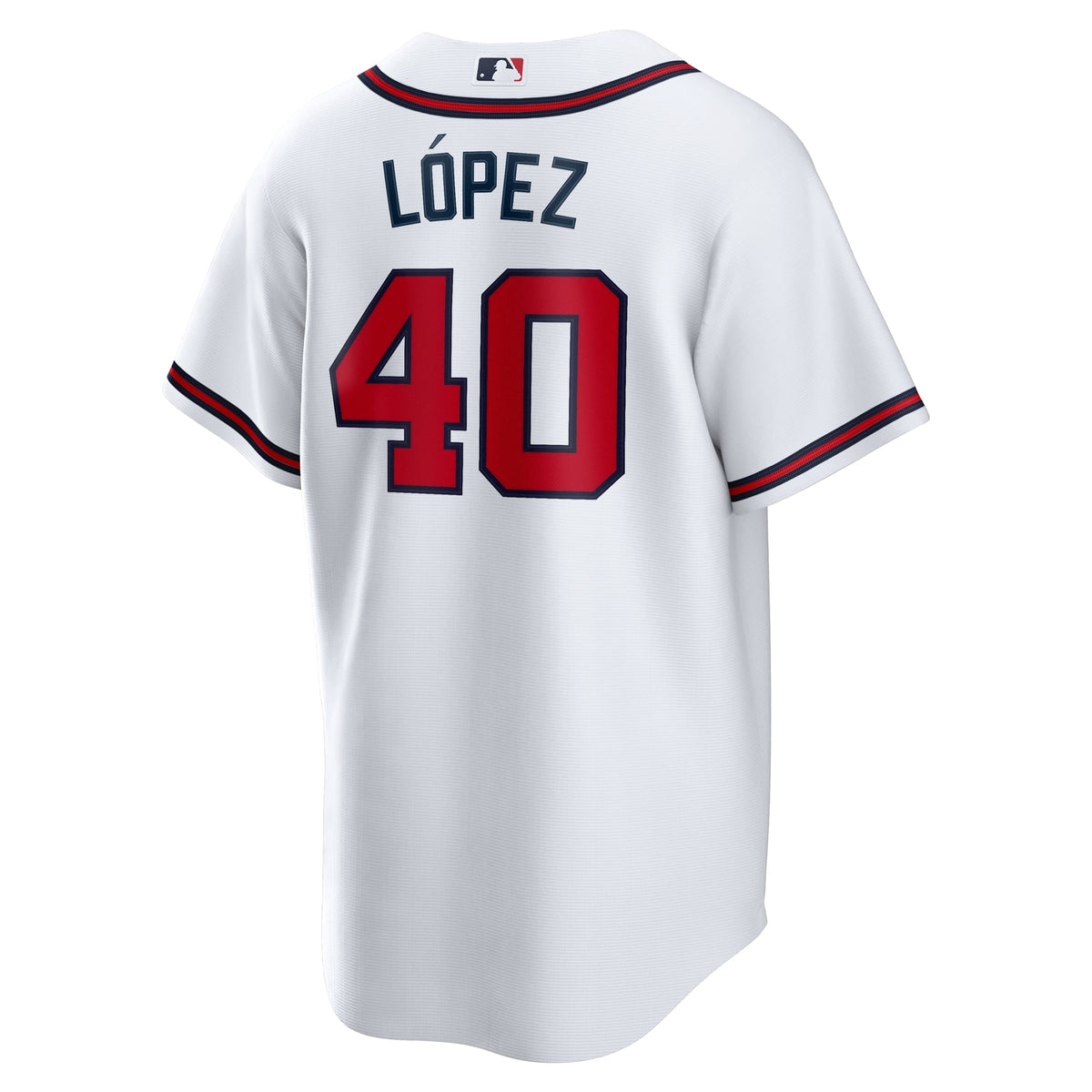 Men's Atlanta Braves Reynaldo Lopez Nike White Home Replica Jersey