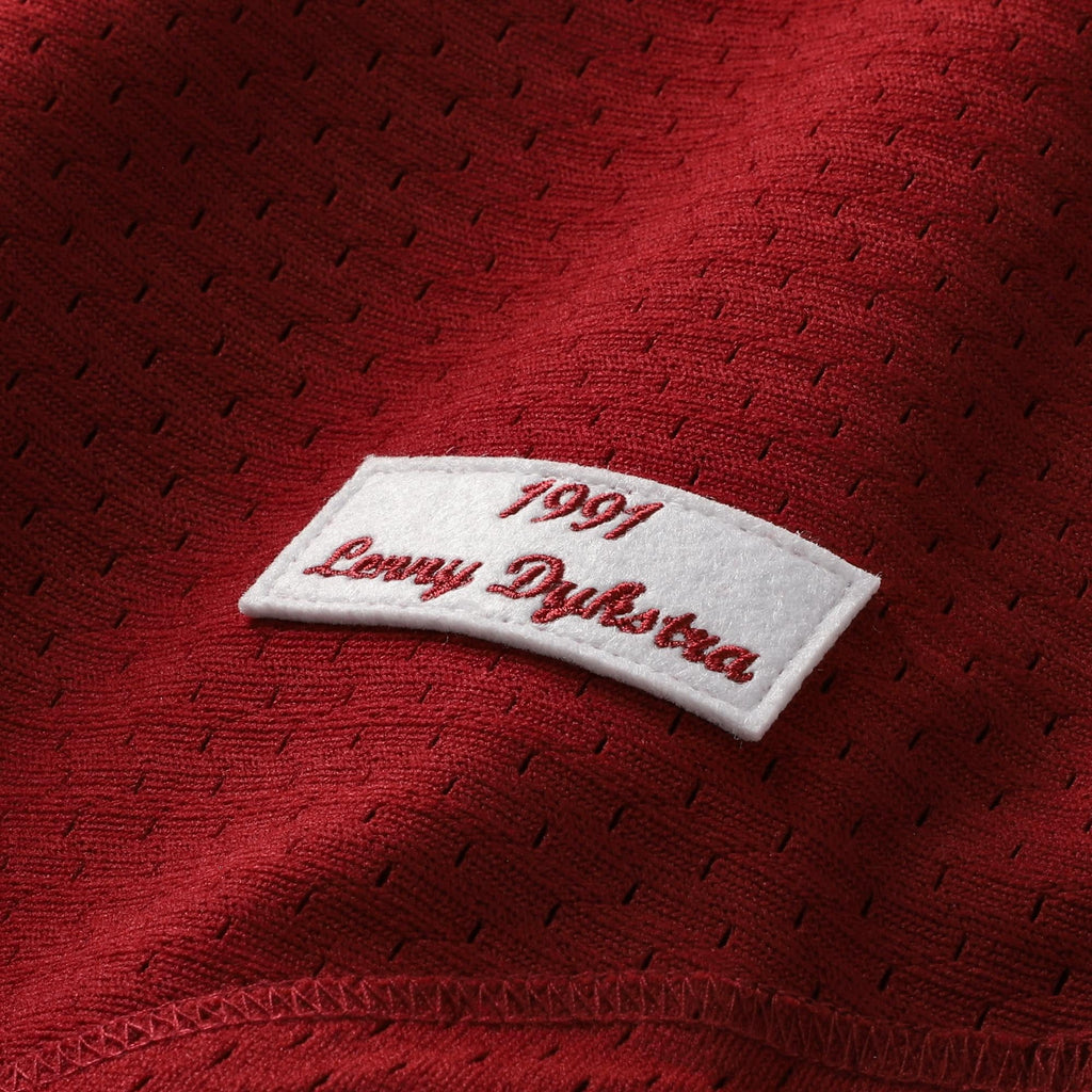Men's Philadelphia Phillies Lenny Dykstra Mitchell & Ness Scarlet Authentic Batting Practice Jersey