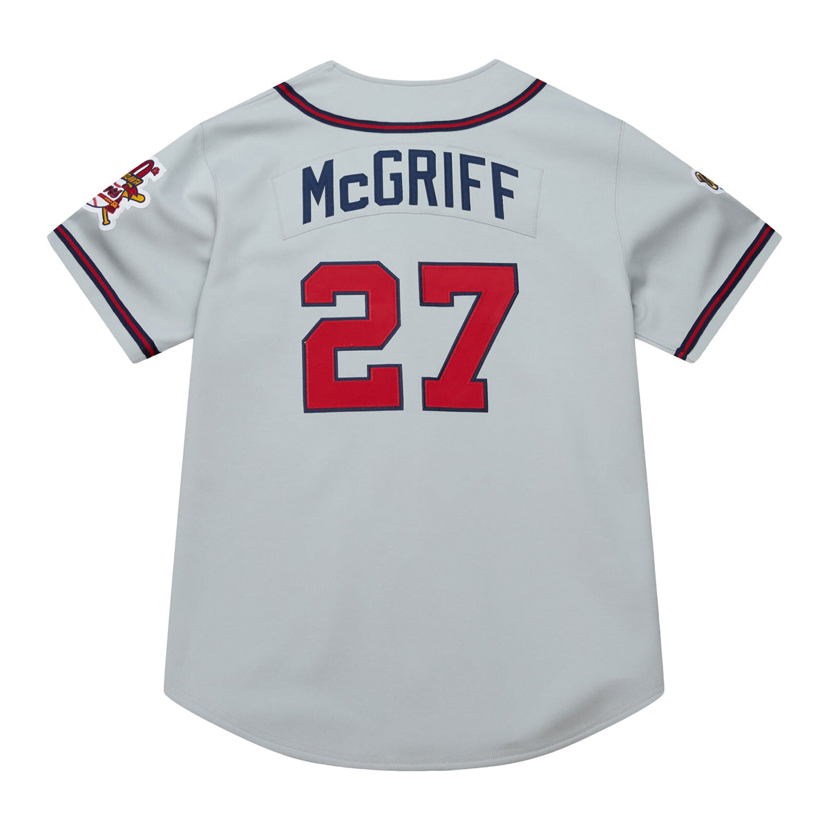 Men's Atlanta Braves Fred McGriff Mitchell & Ness Gray 1995 Throwback Authentic Jersey