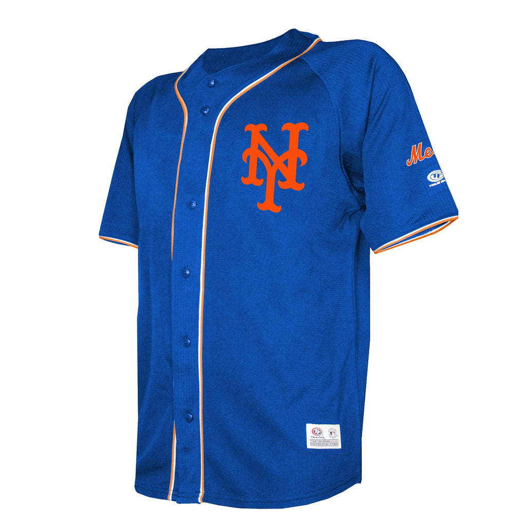 Men's New York Mets  Stitches Royal Team Color Full-Button Fashion Jersey