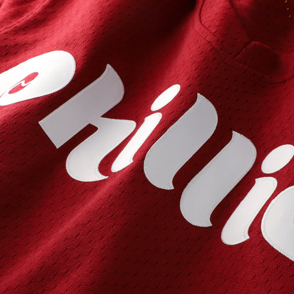 Men's Philadelphia Phillies Darren Daulton Mitchell & Ness Scarlet Authentic Batting Practice Jersey