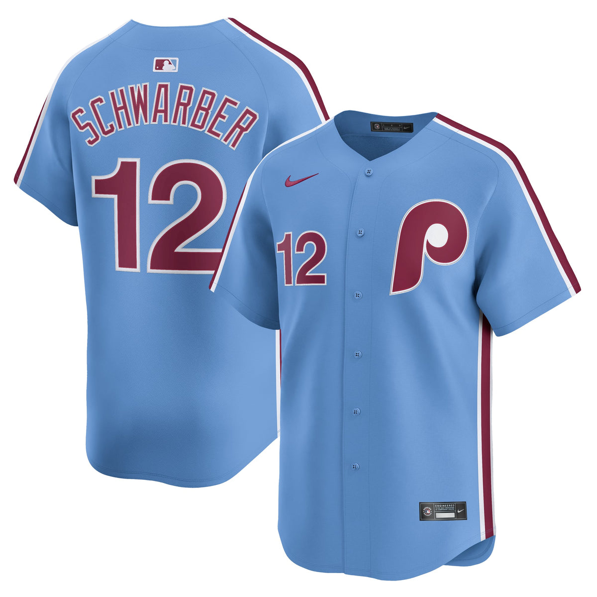 Men's Philadelphia Phillies Kyle Schwarber Nike White Home Limited Player Jersey