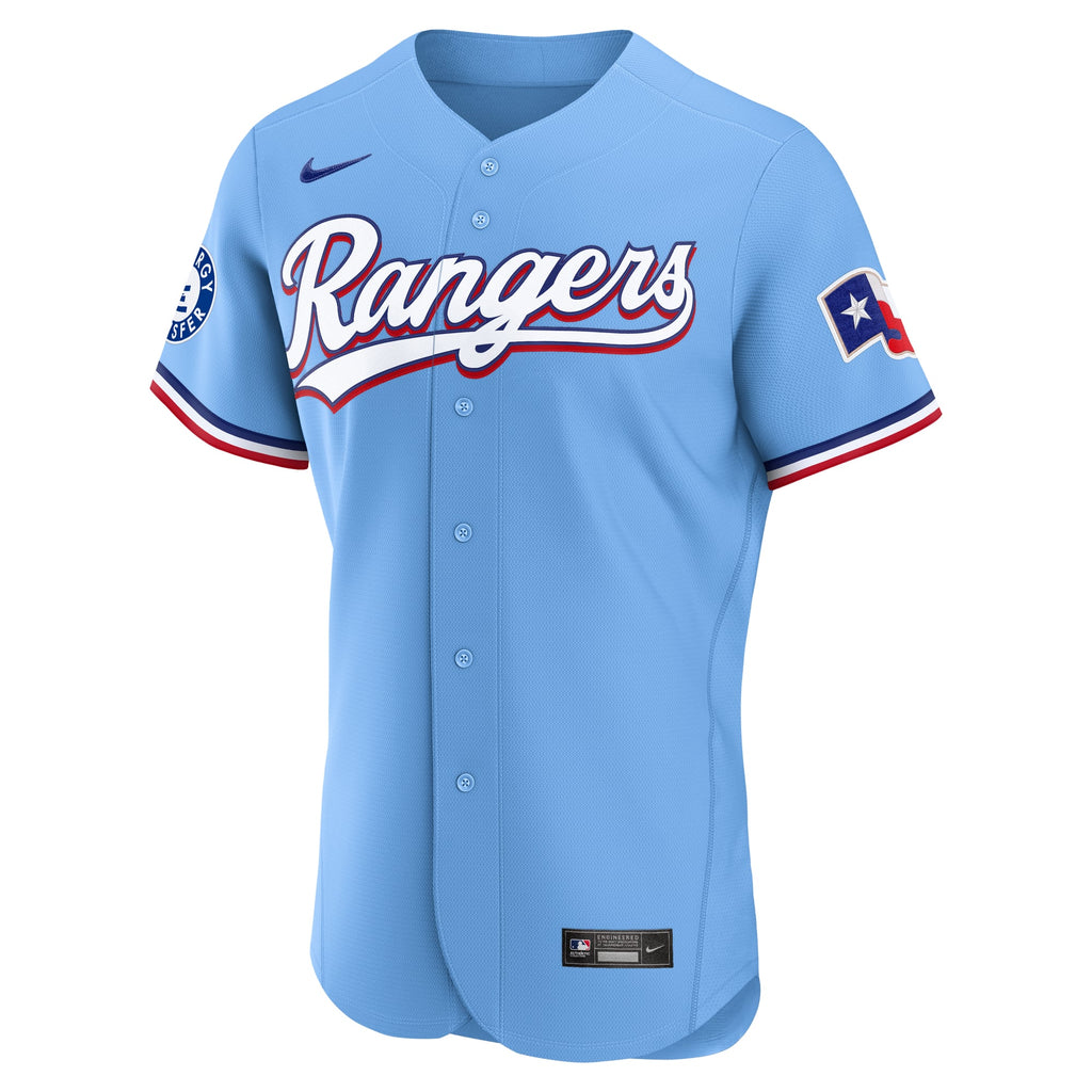 Men's Texas Rangers Nike White Home Sponsor Patch Authentic Jersey