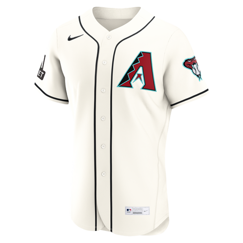 Men's Arizona Diamondbacks Ketel Marte Nike Cream Home Authentic Sponsor Patch Jersey