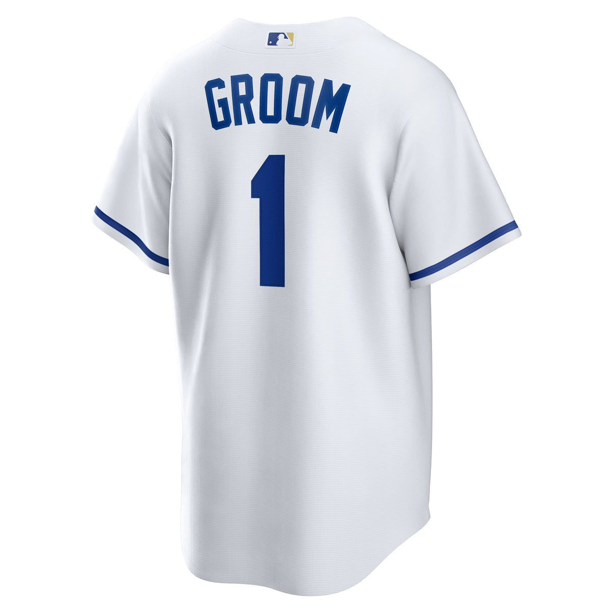 Men's Kansas City Royals  Nike White #1 Groom Home Replica Jersey
