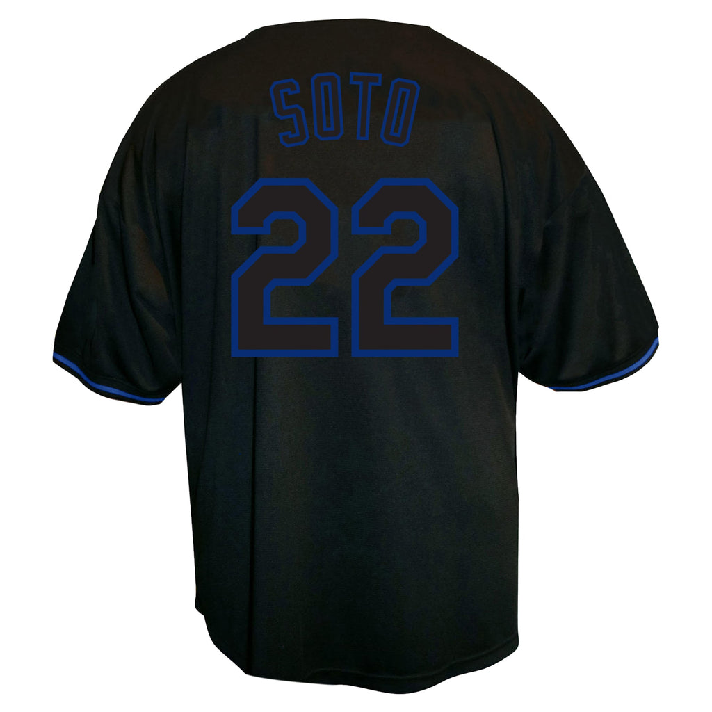 Men's New York Mets Juan Soto Profile Black Big & Tall Pop Fashion Jersey