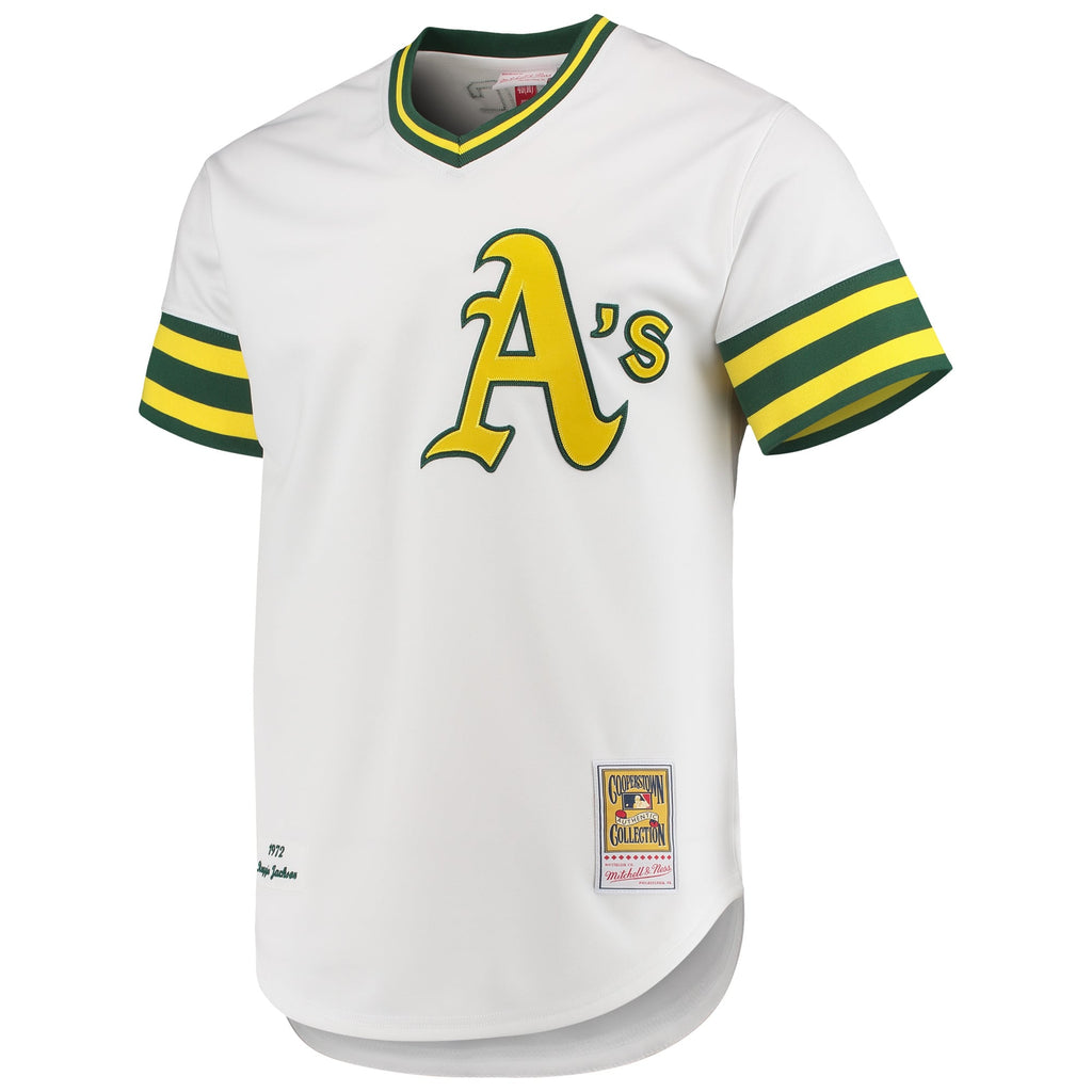 Men's Athletics Reggie Jackson Mitchell & Ness White 1972 Cooperstown Collection Authentic Jersey