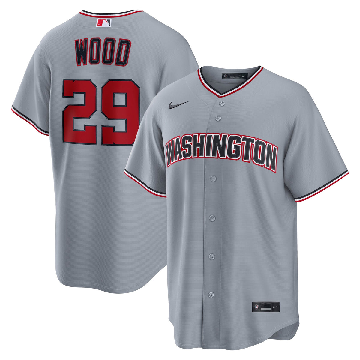 Men's Washington Nationals James Wood Nike Navy Alternate Replica Jersey