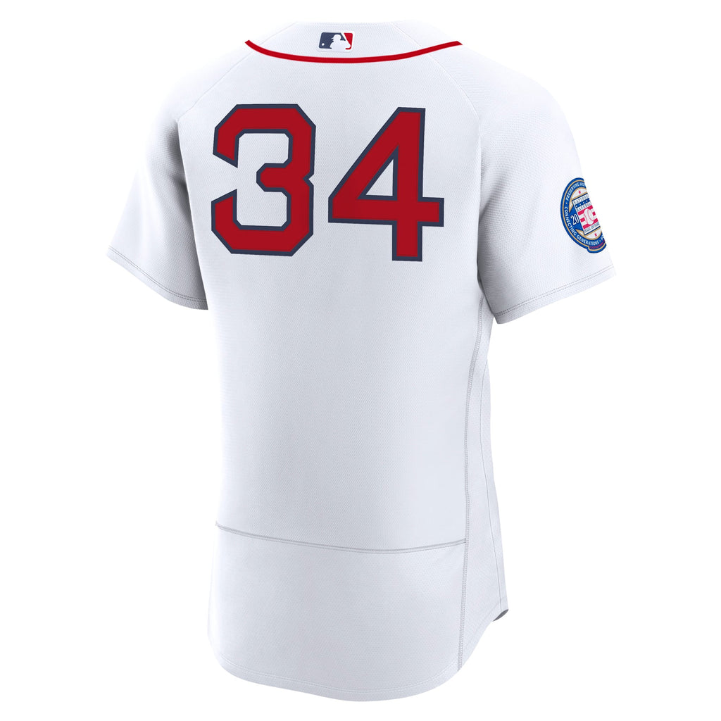 Men's Boston Red Sox David Ortiz Nike White Home Authentic Retired 2022 Hall of Fame Patch Jersey
