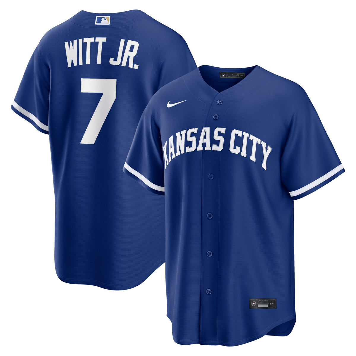 Men's Kansas City Royals Bobby Witt Jr. Nike Gray Road Replica Jersey
