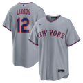 Men's New York Mets Francisco Lindor Nike Gray Road Replica Jersey