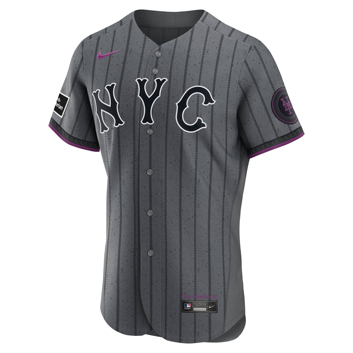 Men's New York Mets Francisco Lindor Nike Gray City Connect Authentic Sponsor Patch Jersey