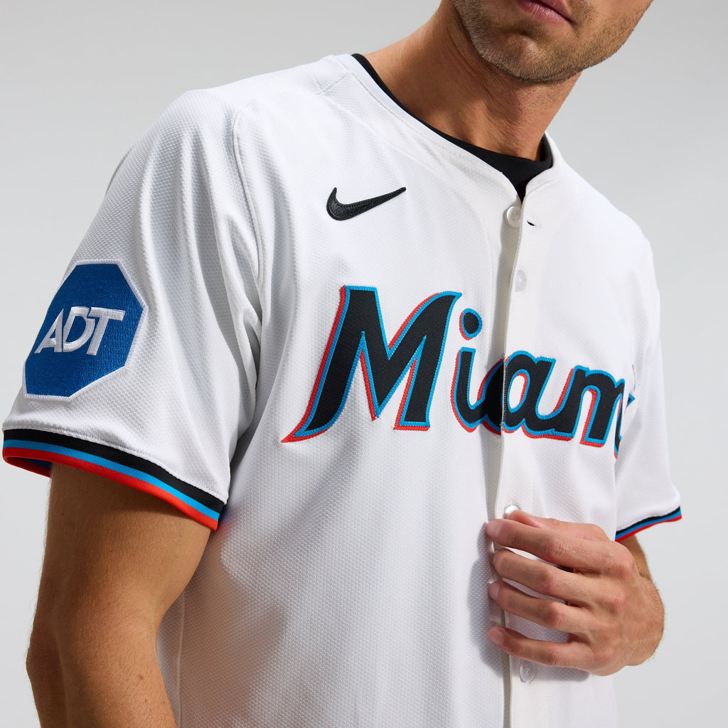 Men's Miami Marlins Nike White Home Elite Jersey