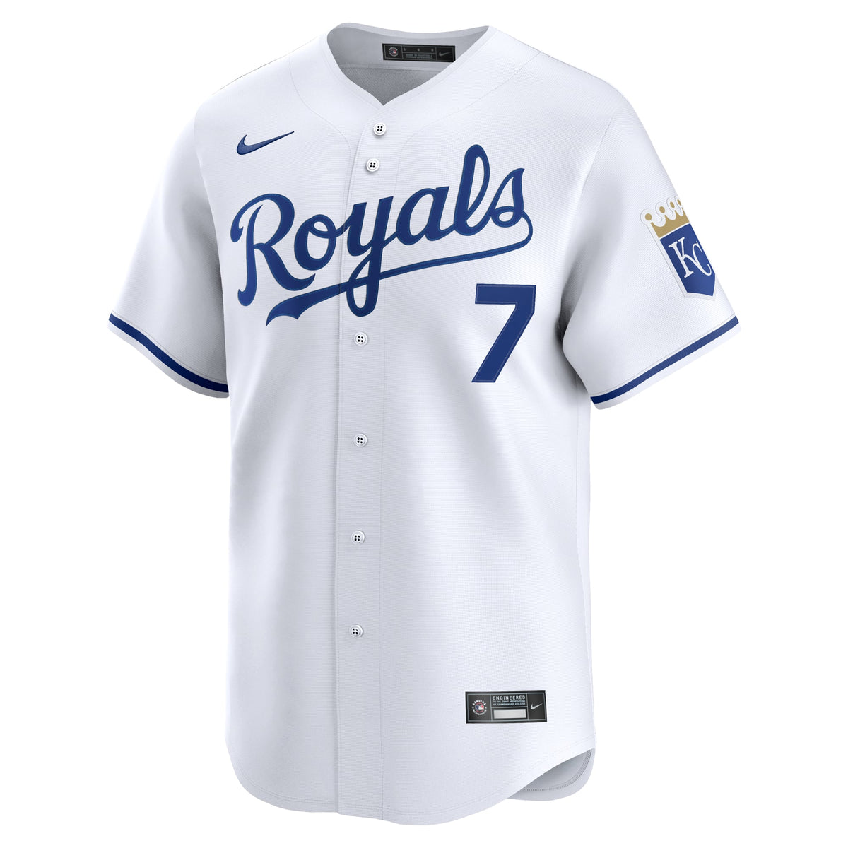 Men's Kansas City Royals Bobby Witt Jr. Nike White Home Limited Player Jersey