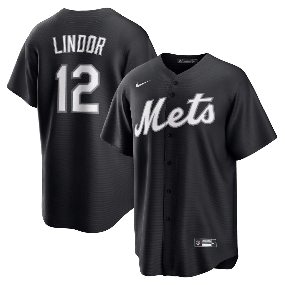 Men's New York Mets Francisco Lindor Nike Black  Replica Player Jersey