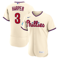 Men's Philadelphia Phillies Bryce Harper Nike Cream Alternate Authentic Sponsor Patch Jersey