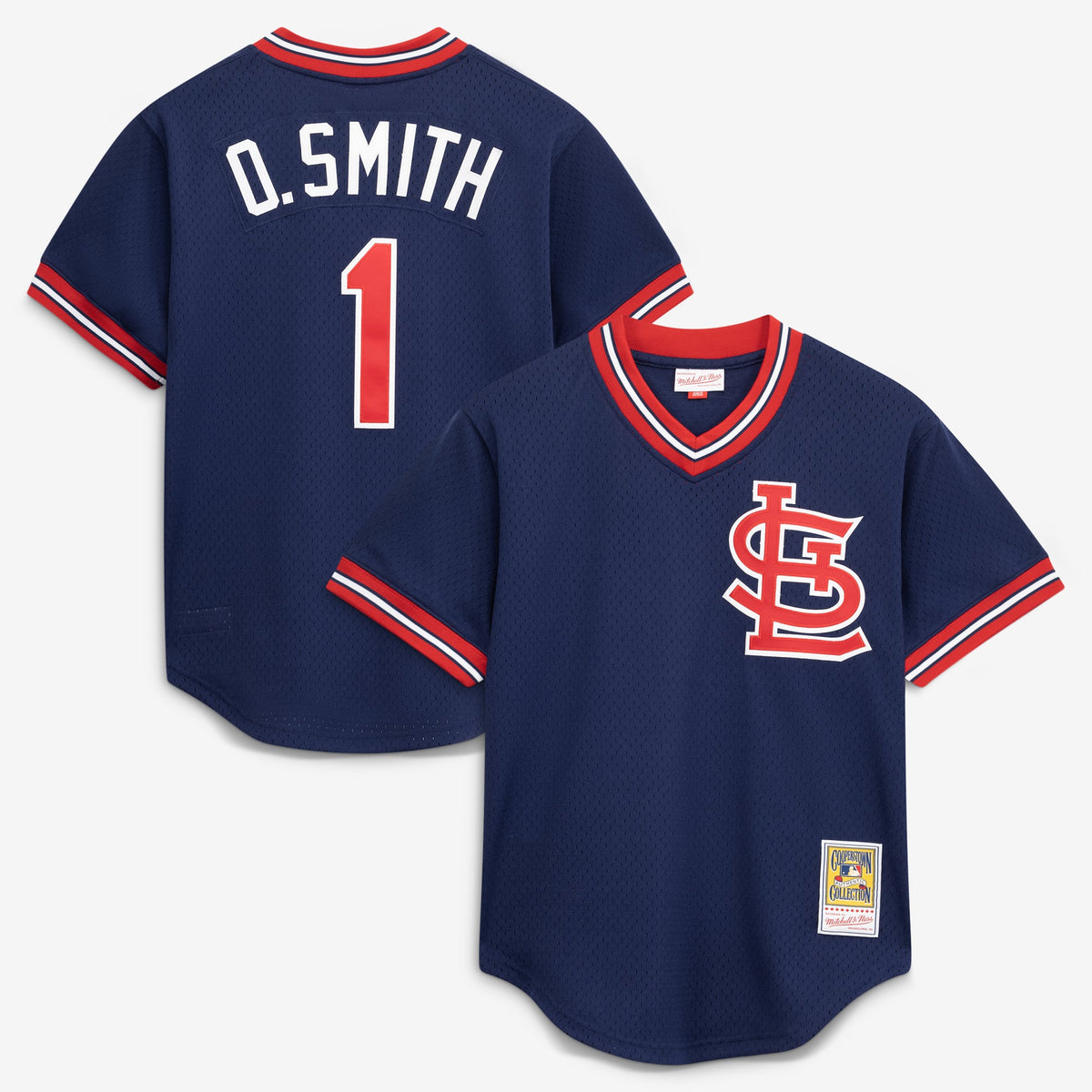 Men's St. Louis Cardinals Ozzie Smith Mitchell & Ness Scarlet Authentic Batting Practice Jersey