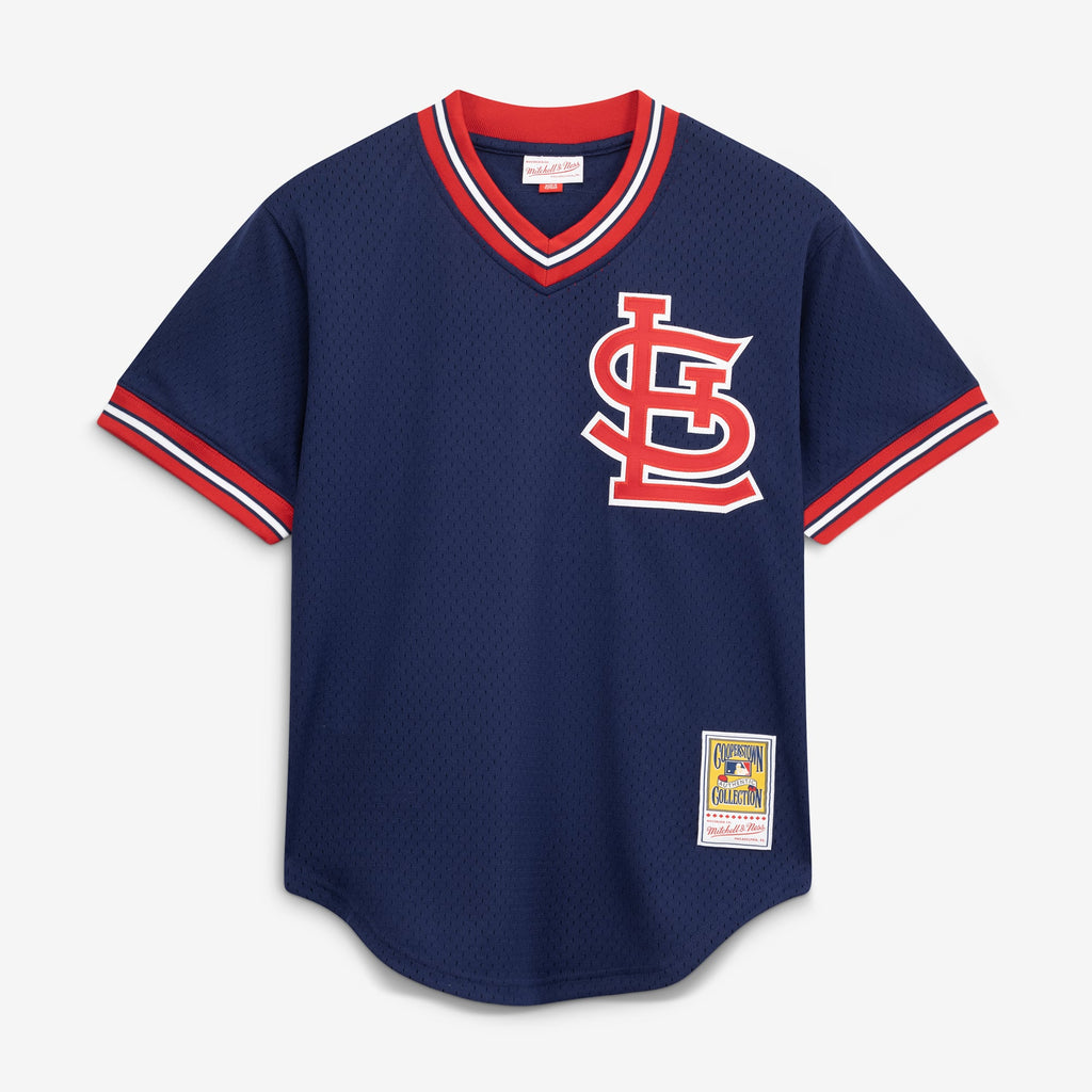 Men's St. Louis Cardinals Ozzie Smith Mitchell & Ness Scarlet Authentic Batting Practice Jersey