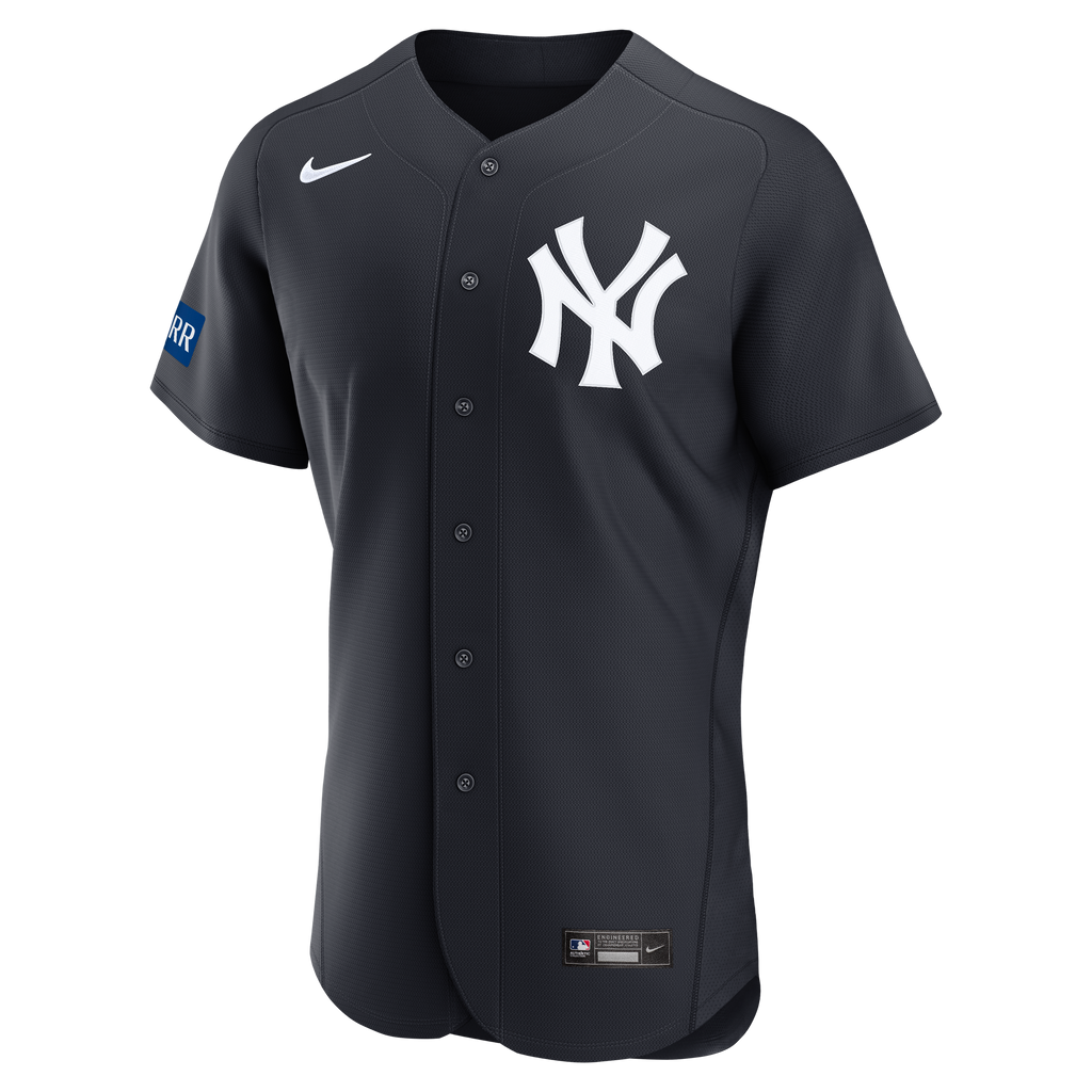 Men's New York Yankees Aaron Judge Nike White Home Authentic Sponsor Patch Jersey