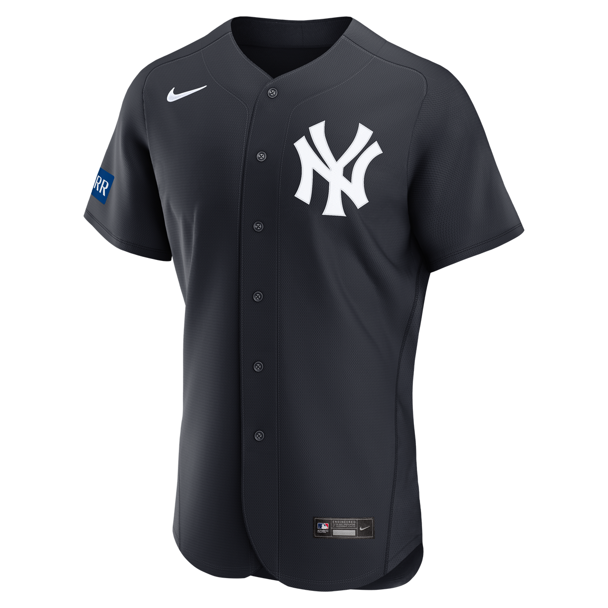 Men's New York Yankees Aaron Judge Nike White Home Authentic Sponsor Patch Jersey