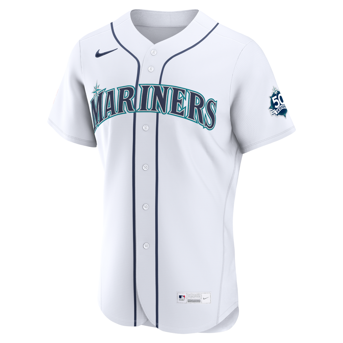 Men's Seattle Mariners J.P. Crawford Nike White Home 50th Season Authentic Jersey