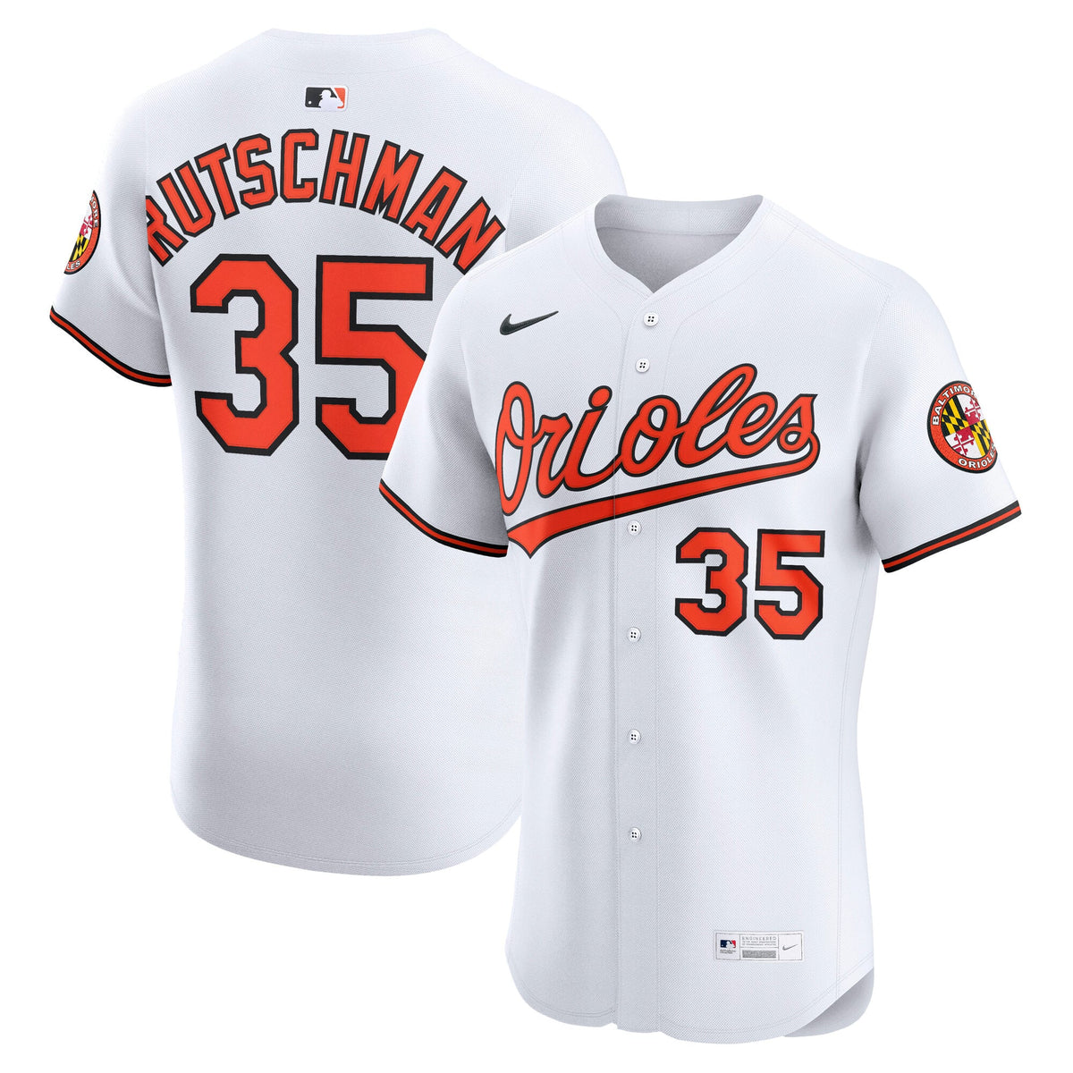 Men's Baltimore Orioles Adley Rutschman Nike Orange Alternate 2 Elite Jersey